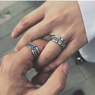 Nhẫn nam nữ titanium vòng xoay BHN77