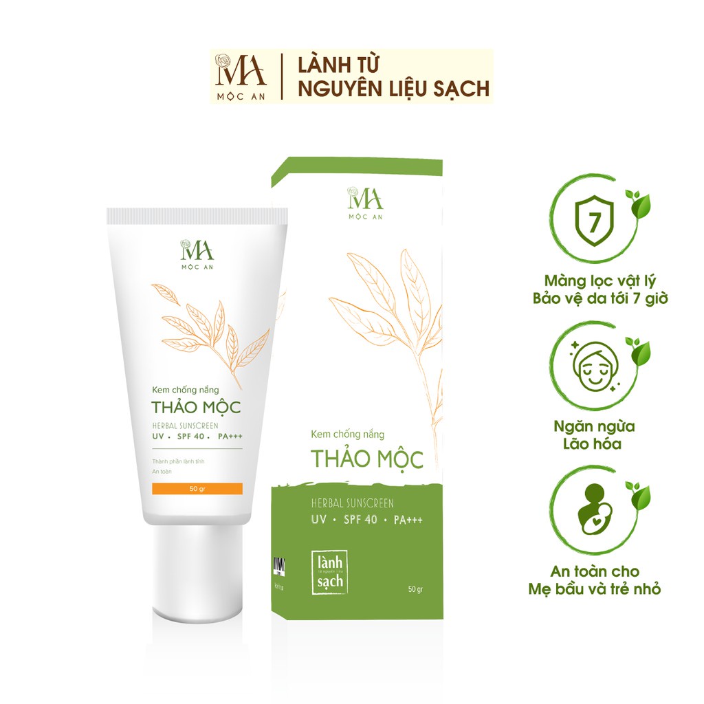 Mô tả Kem Chống Nắng Thảo Mộc Mộc An Chiết Xuất Tự Nhiên, An Toàn Cho Cả Mẹ Bầu 50g - 3