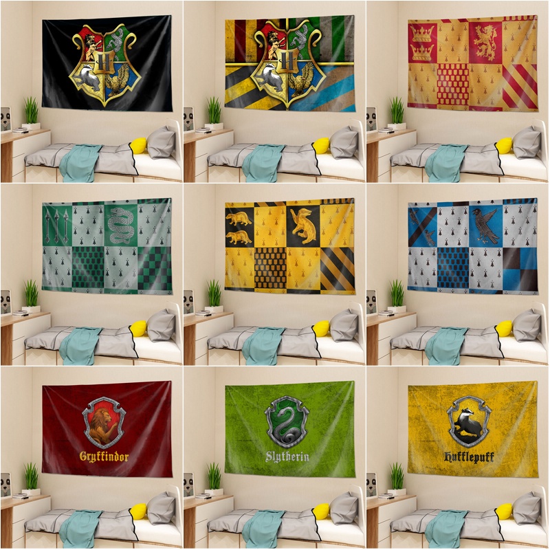 Thảm Treo Tường Bằng Polyester In Logo Harry Potter Kèm Kẹp Trang Trí Phòng Ngủ