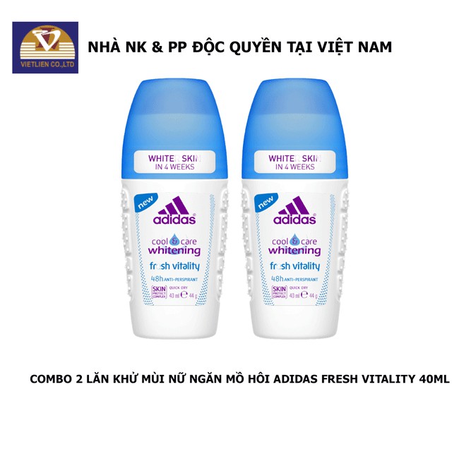 [Mã BMLTB35 giảm đến 35K đơn 99K] Combo 2 chai : Lăn Khử Mùi Nữ Adidas Fresh Vitality - 40ml