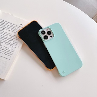 Ốp điện thoại không khung PC cứng mỏng cho iPhone 15 14 13 12 Mini 11 Pro Max XR X 8 7 Plus Ốp lưng mờ màu kẹo T03