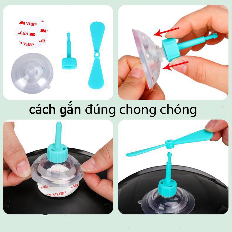 Ảnh Chong chóng Doraemon gắn mũ bảo hiểm SUNDY, trang trí mũ nón siêu đẹp và độc lạ, tặng kèm keo dán siêu chắc 2