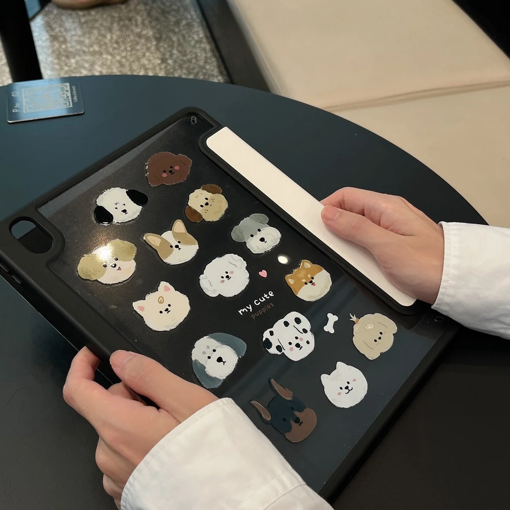 Ipad Tri-Fold Acrylic-Dog Collection Cover cho ipad Cover 2019 10.2 ipad air 4 10.9 ipad 9.7 inch 20