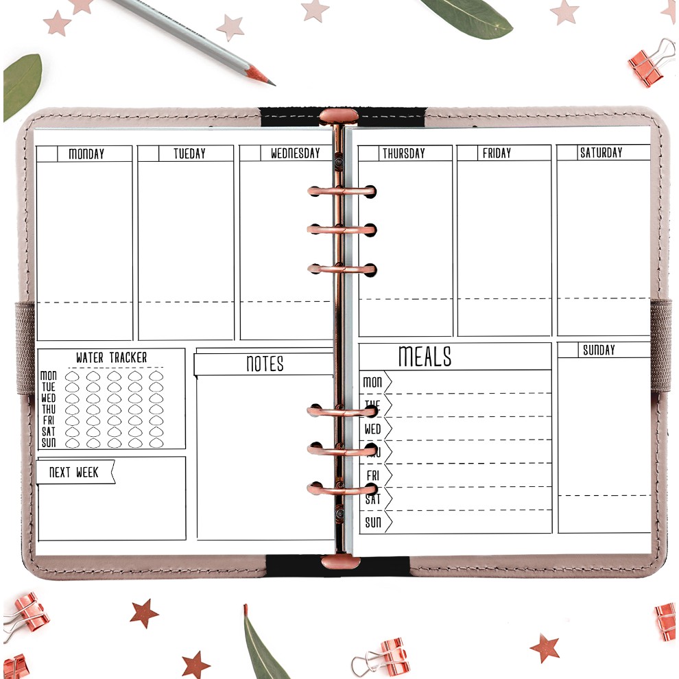 Sổ còng 6 lỗ A5 planner Kế hoạch trọn đời, tháng, tuần, ngày in ...