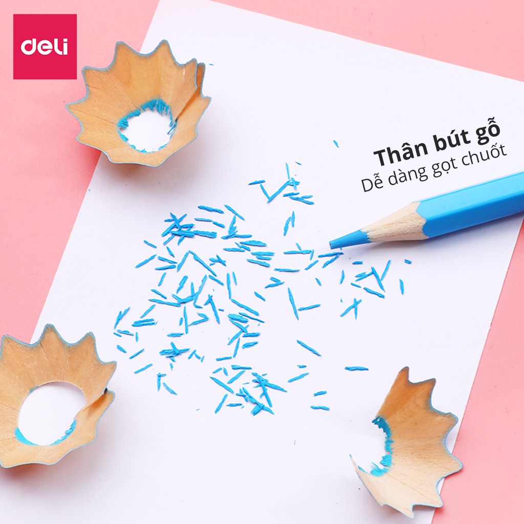 [TOP1 GIÁ SỈ] Bút Chì Màu Gốc Dầu Dạng Cốc/Lon Deli - 12/24/36/48 Màu Sắc Tươi Sáng Không Dễ Gãy Màu Chì Học Sinh Tô Màu