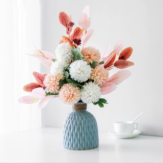 Combo 10 hoa giả - Hoa cúc Pansy Lucas 65cm 1 cành 3 bông trang trí bền, đẹp, sang trọng