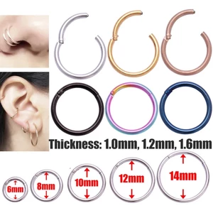 Khuyên Xỏ Mũi 6 / 8 / 10 / 12mm Bằng Thép Không Gỉ Nhiều Màu Sắc Thời Trang Dành Cho Nữ