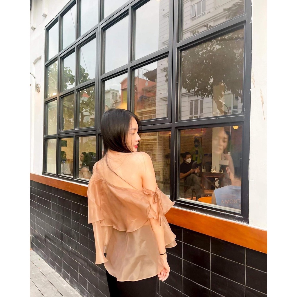 ÁO HAI DÂY CỘT CHẤT ORGANZA BỒNG BỀNH XINH XẮN - ANN TOP