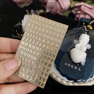 Kra 5 Cái 3mm Bảng Chữ Cái Chunky Long Lanh Nhựa Dính Trang Trí Dán Chữ Cái Engkish Số UV Epoxy Nhựa Lấp Đầy