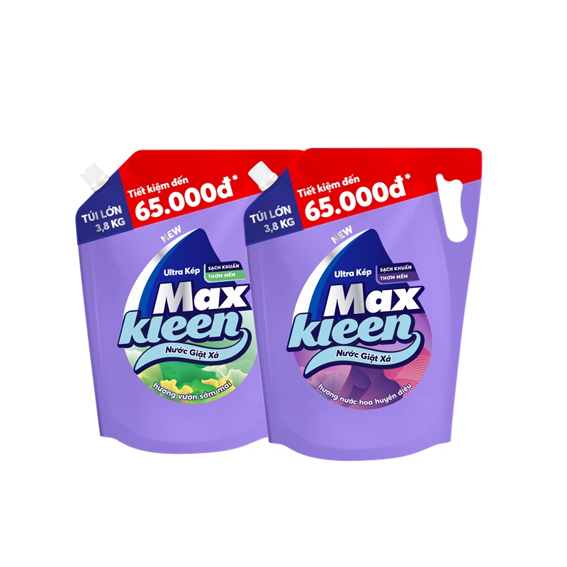 Ảnh Combo 2 Túi nước giặt xả MaxKleen Vườn Sớm mai + Nước hoa Huyền diệu 3.8kg/túi 1