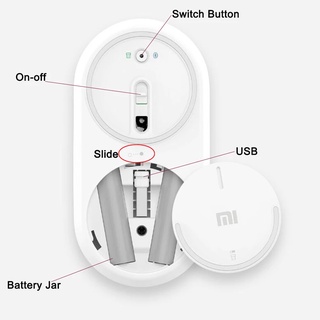 Chuột Kim Loại Di Động Xiaomi Mi 2 / Chuột Không Dây Lite Bluetooth 4.0 + 2.4GHz Nhôm Kim Loại ABS Chuột Máy Tính Văn Phòng