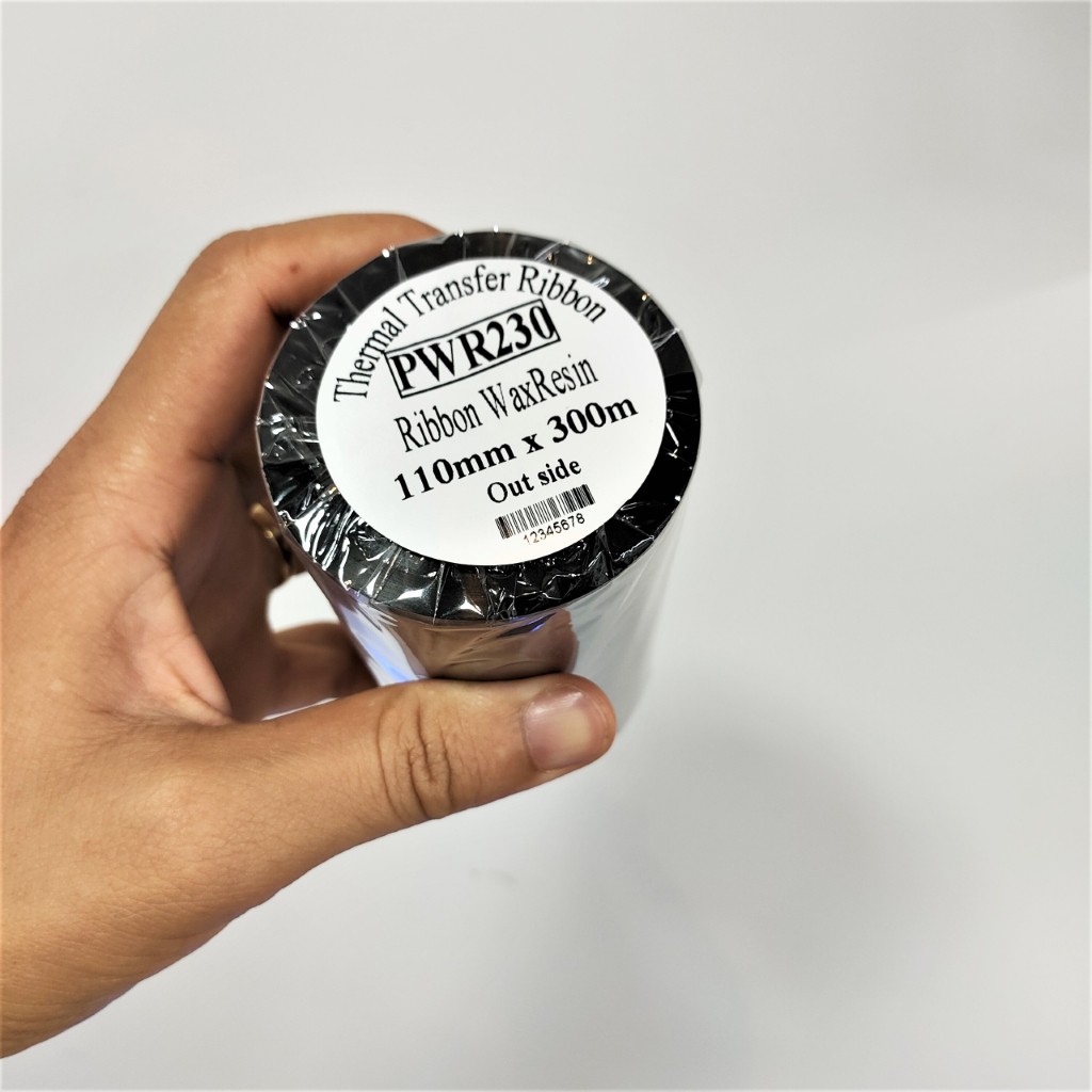 Cuộn mực in Ribbon WaxResin PWR230 110mm 300m cho máy GoDEX G500 G530 ...