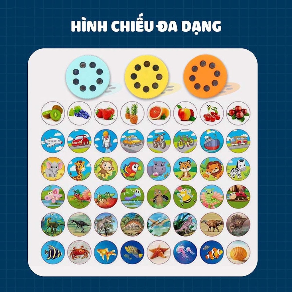 Đèn pin chiếu hình kể chuyện full bộ 80 hình đèn cho bé yêu