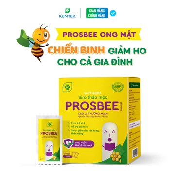 Siro ho thảo dược Prosbee ong mật giúp giảm ho, bổ phế dành cho trẻ em (Hộp 30 gói x 5ml)