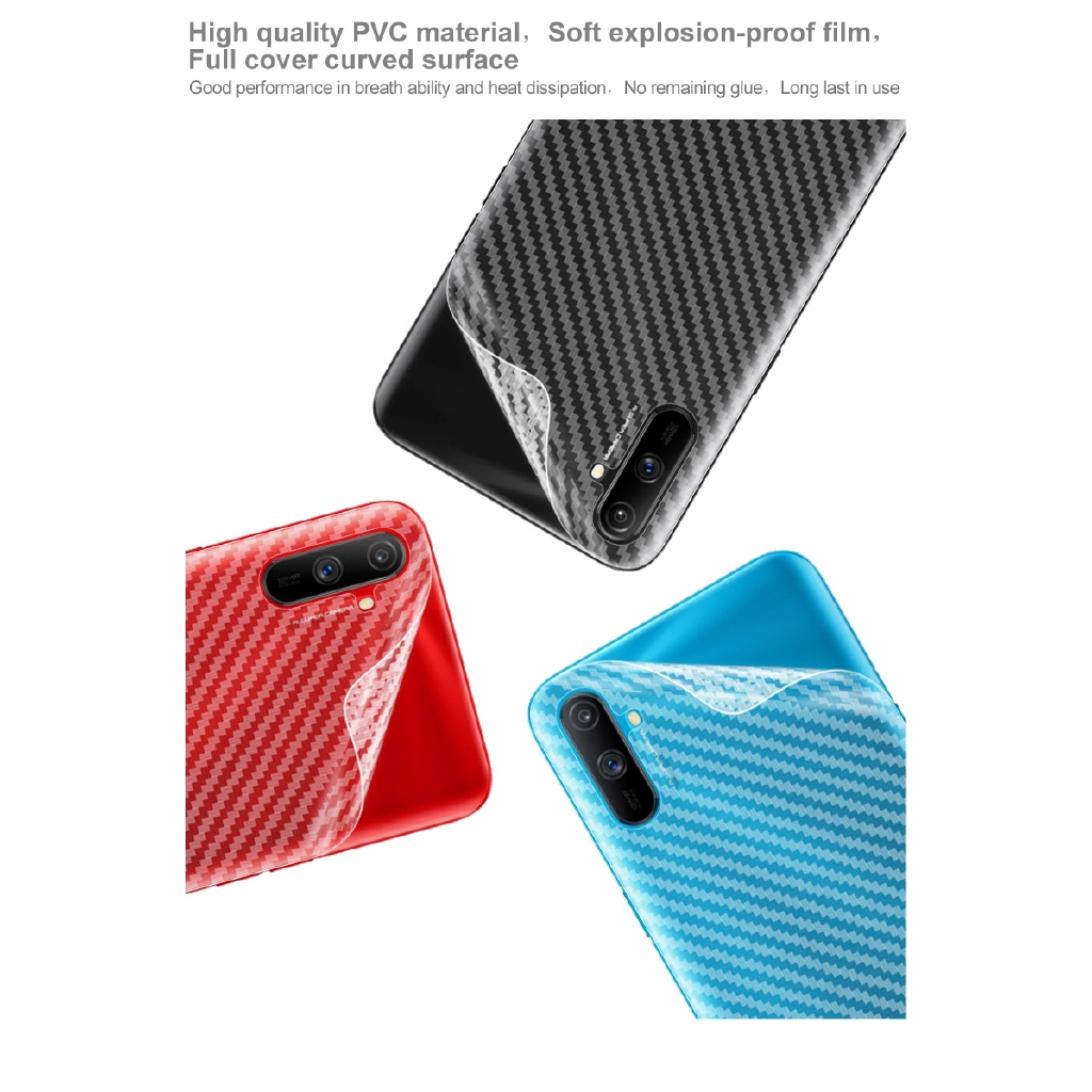 2 Chiếc OPPO Realme 11 4G 5G Realme 10 4G Họa Tiết Sợi Carbon Mờ Mặt Sau Miếng Dán Phía Sau Phim Bảo Vệ Mềm Mờ