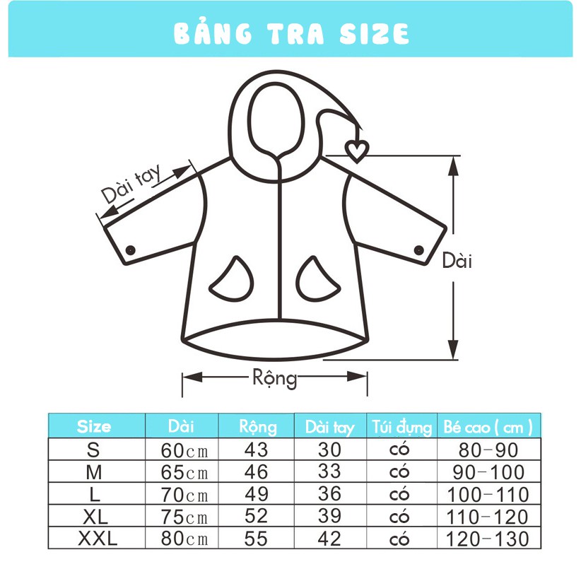Áo mưa trẻ em cao cấp Siêu yêu AM0102 sả hàng lỗi nhỏ