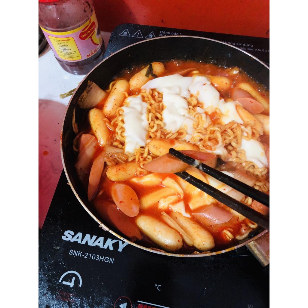 1kg bánh gạo tokbokki nhân phô mai sannadle