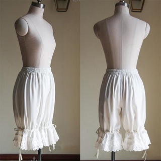 Quần Short Viền Ren Nhún Bèo Phong Cách lolita vintage Sành Điệu Cho Nữ Mã 1