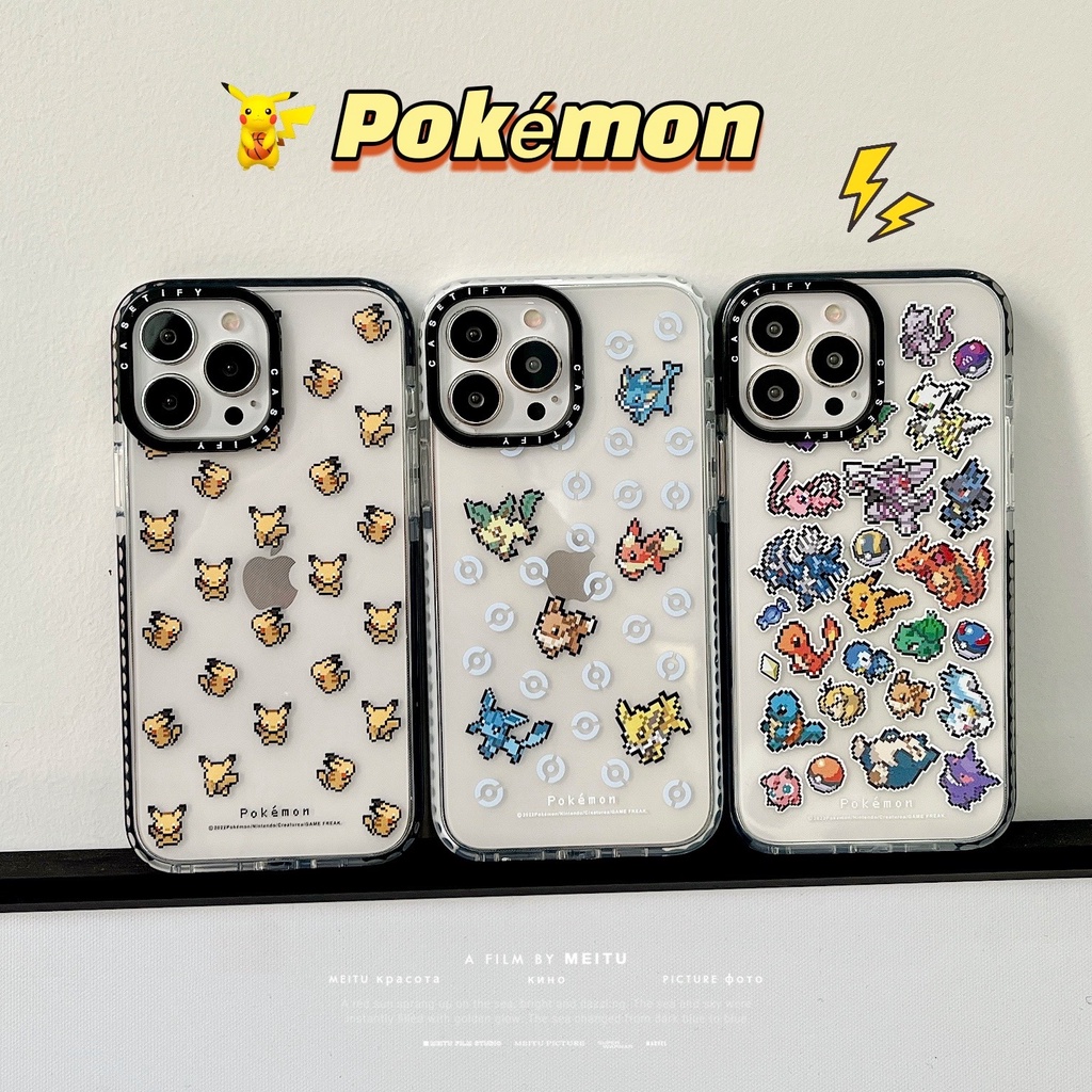 Pokémon Pikachu 8bit Pixel Dễ Thương Anime Nhật Bản Hoạt Hình Trò Chơi Vỏ Mềm Tương Thích Cho iPhone 17 Pro Max Air Plus 16 / 15 / 14 / 13 / 12 / 11 / XR / X / XS / SE / 8 / 7 / 6
