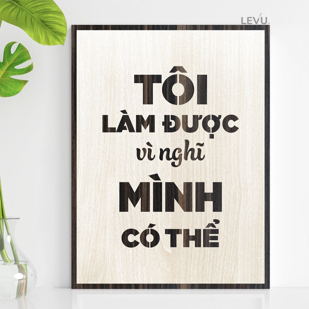 Tranh Treo Tường Gỗ LEVU050 decor quán trà sữa