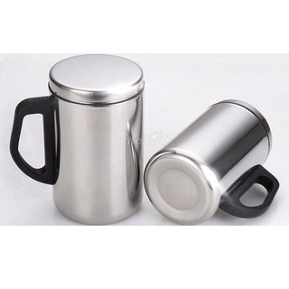 [HÀNG XỊN] Cốc giữ nhiệt 500ml inox 2 lớp có nắp đậy và quai cầm cao ...