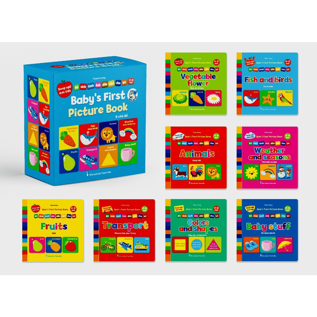 Ảnh Bộ sách bìa cứng Thư viện hình ảnh đầu tiên cho bé về thế giới xung quanh - Baby's First Picture Book (8 Cuốn) 1