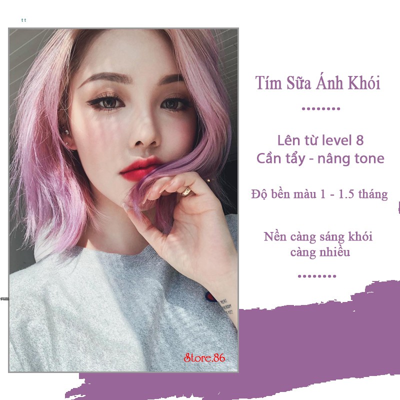 Thuốc nhuộm tóc màu TÍM SỮA 100ML mầu nhuộm lên chuẩn tone
