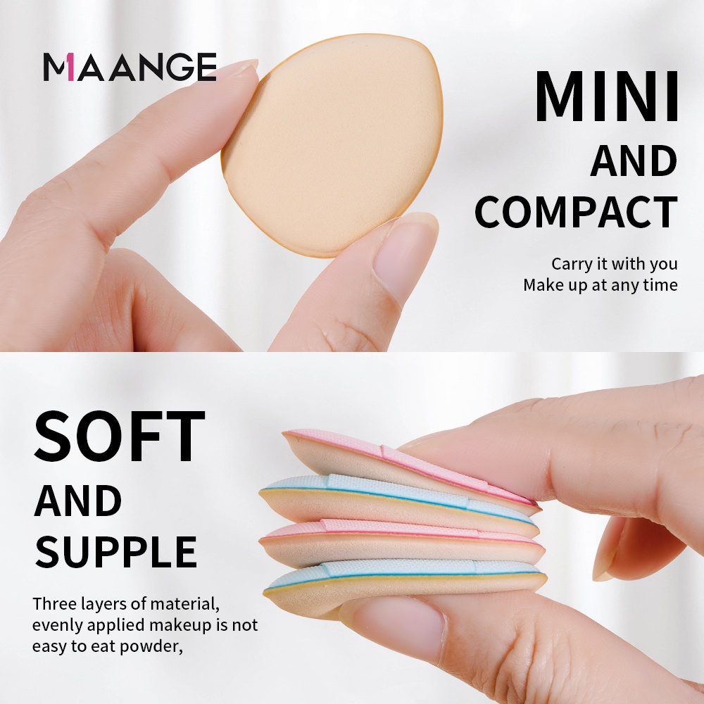10 miếng mút trang điểm MAANGE hình ngón tay cỡ nhỏ an toàn tiện dụng 51104