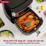 Nồi chiên không dầu 8L điện tử Fujihome Nhập Khẩu chống dính cao cấp, Nồi chiên cơ không hơi nước tự ngắt an toàn — ảnh 4