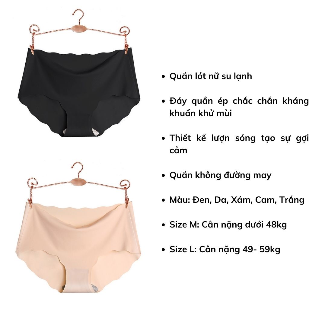 Quần lót nữ đúc su không đường may mềm mại thoáng mát khôn lộ viền lượn sóng gợi cảm LANIXA  A09