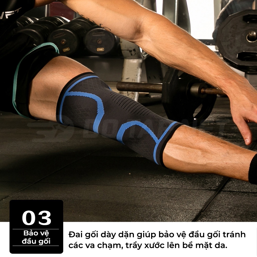 Ảnh Bó Gối Thể Thao MixSport Bảo Vệ Đầu Gối Dùng Trong Bóng Đá, Bóng Chuyền, Chạy Bộ DBG01 4