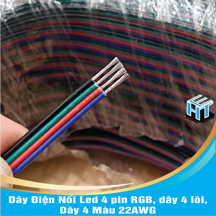 1 Mét Dây Điện Nối Led 4 pin RGB, dây 4 lõi, Dây 4 Màu 22AWG | Shopee ...