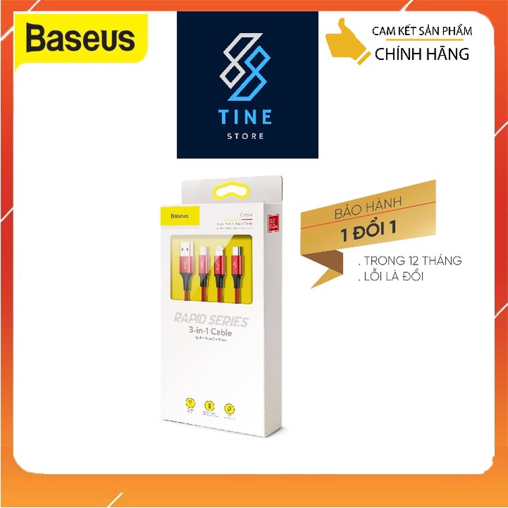 DÂY SẠC 3 IN 1 LIGHTNING+TYPE C+ MICRO BASEUS (CAMLT-SU01)(HÀNG CHÍNH ...