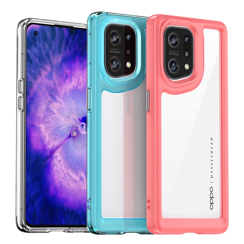 Ốp điện thoại bảo vệ chống sốc Acrylic trong suốt cho OPPO Find X5 Pro X5 Lite