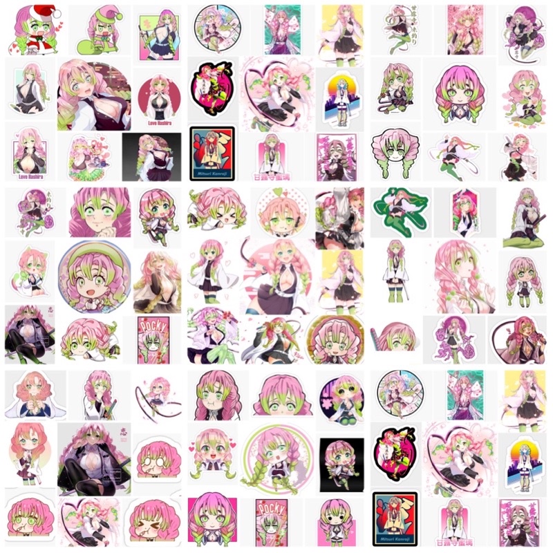 Sticker/hình dán Kanroji Mitsuri 30-60 cái ép lụa/ảnh sticker Luyến Trụ ...