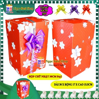 [HÀNG CHUẨN ĐẸP] HỘP QUÀ CHỮ NHẬT GIẤY KIẾNG SIZE ĐẠI 30CM + TẶNG KÈM NƠ 3CM - HỘP  QUÀ  TẶNG GIẤY KIẾNG SIÊU XINH