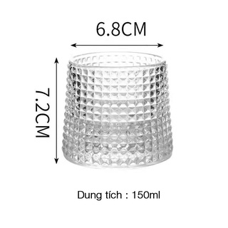 Ly thủy tinh uống rượu cao cấp 170ml - cốc đế lồi sang trọng, dày dặn đẹp mắt