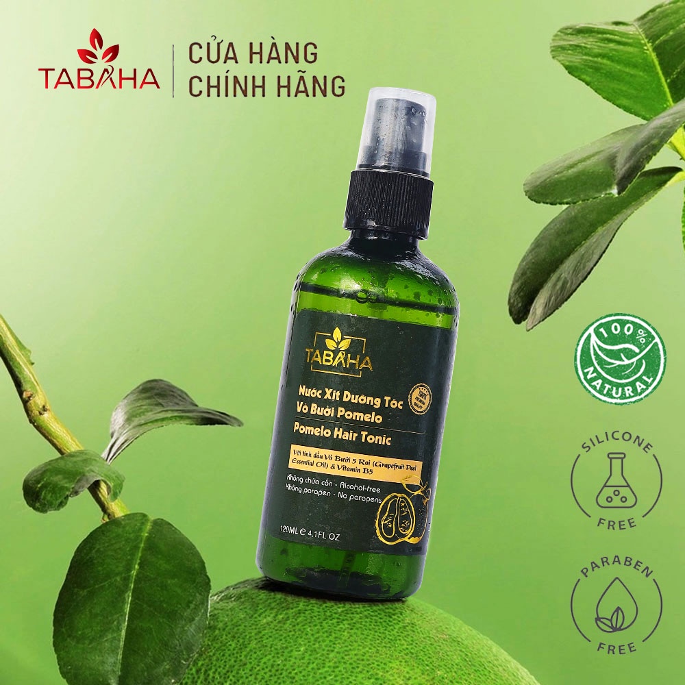 Ảnh Nước xịt dưỡng tóc tinh dầu vỏ bưởi Tabaha 120ml giảm rụng tóc cho mẹ sau sinh 1