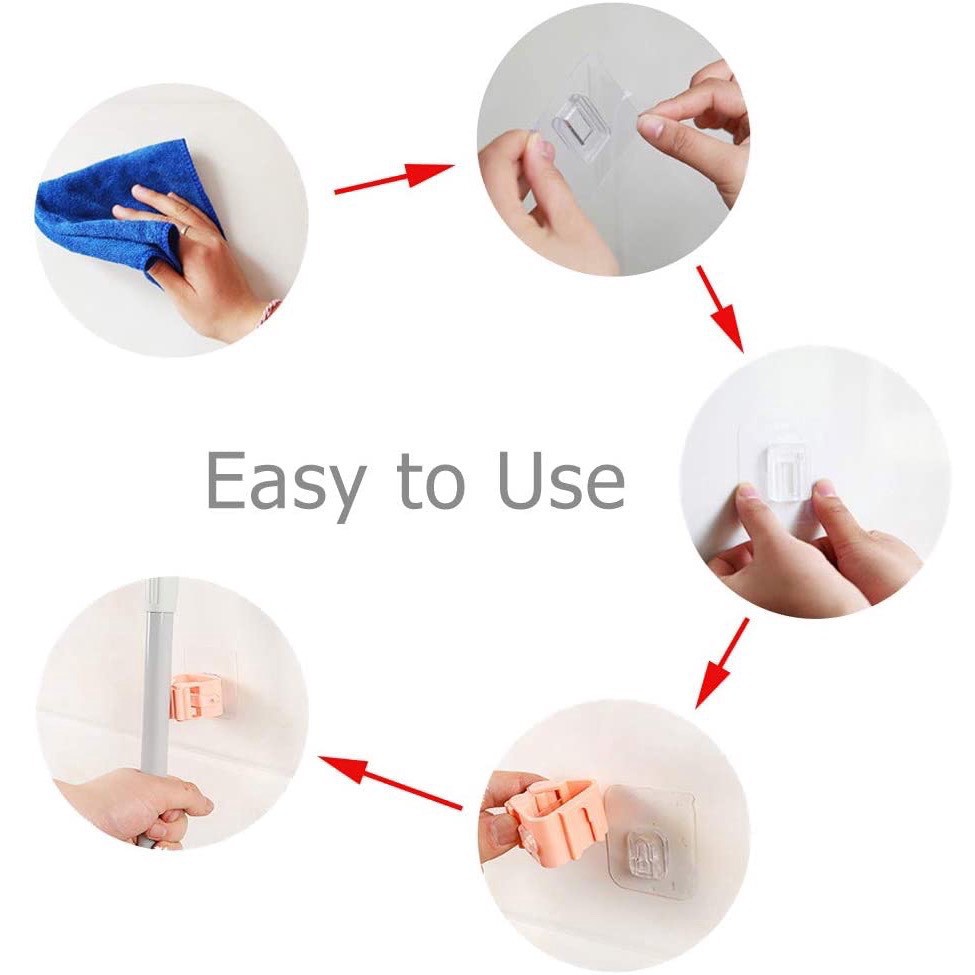 Cây Cây - Giá Kẹp Dán Tường Treo Chổi Cây Lau Nhà