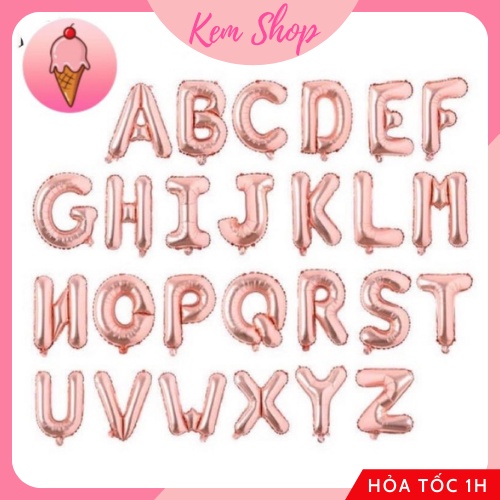 Bóng chữ cái màu hồng size 41cm trang trí sinh nhật, sự kiện - Kemshop K69