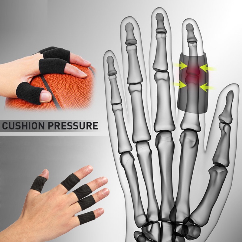 Bộ 10 Bao Ngón Tay Co Giãn Cao Có Thể Điều Chỉnh Hỗ Trợ Giảm Đau Khớp Và Đau Gân