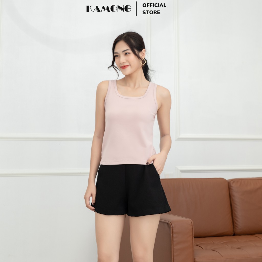 Ảnh Áo ba lỗ nữ sát nách KAMONG thun cotton 100% A134 4