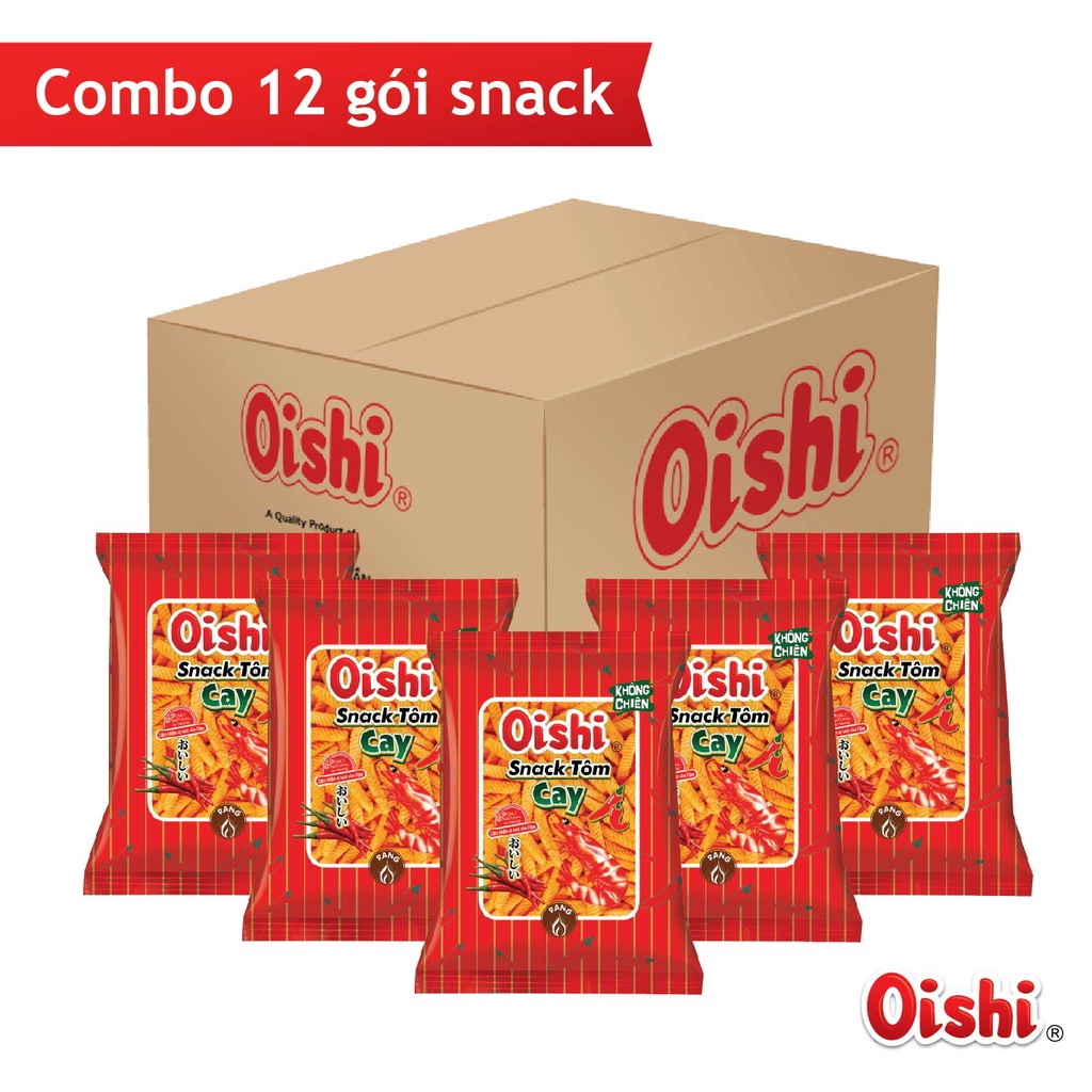 Combo 12 gói Oishi Snack Tôm Cay (68g/gói) | Shopee Việt Nam