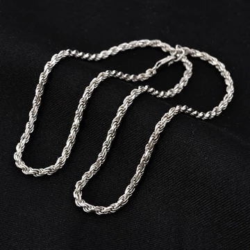 Lào Fengxiang 999 Sterling Bạc Vòng Cổ Nam Nữ Thời Trang Độc Đoán Đồng Bằng Bạc Xoắn Dây Chuyền Bạc Nguyên Chất Vòng Cổ Trang Sức Bạc Quà Tặng Cho Bạn Trai