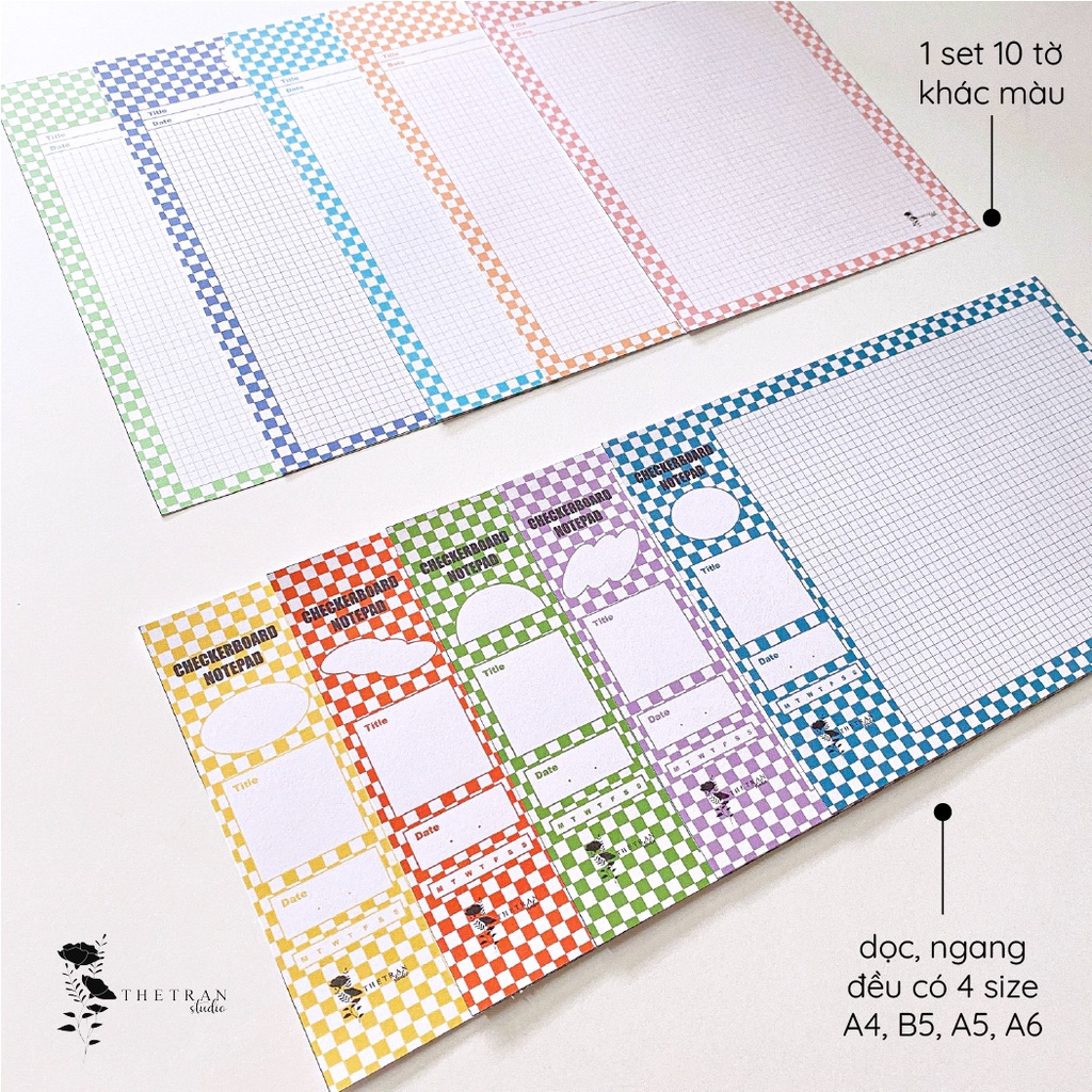 𝐜𝐡𝐞𝐜𝐤𝐞𝐫𝐛𝐨𝐚𝐫𝐝 𝐧𝐨𝐭𝐞 (10) 1 xấp giấy note ghi chú 2 mặt kẻ caro - A4, B5 ...