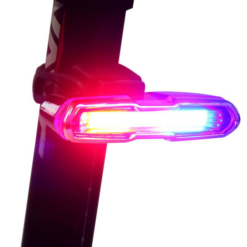 Đèn LED sạc USB pin lithium gắn đuôi xe đạp