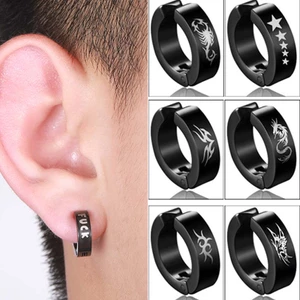 Khuyên kẹp tai giả xỏ bằng thép titan phong cách hip hop cho nam và nữ