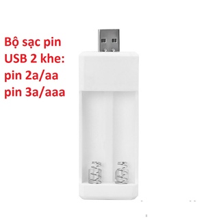Bộ sạc pin AA / AAA loại 2 ngăn/ 3 ngăn/ 4 ngăn xài cổng USB