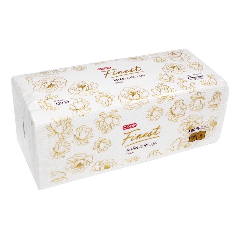 Khăn giấy vuông - khăn lụa cao cấp Coop Finest – 100 / 220 tờ Napkins ...