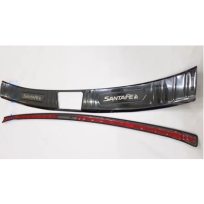 Bộ Ốp chống trầy cốp trong, ngoài xe Hyundai Santafe 2019-2023, 2024-2026 Mẫu Vân Titan phay xước cao cấp